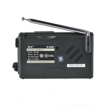 TECSUN R-909 fm/mw/sw 9 benzi Trupa Lume Receptor Radio Ultra-subțire Portabil Radio fm antena radio