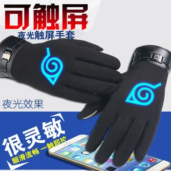 Teenage Mutant Ninja Îngroșat Kakasi Ochi-rotunzi Lumina de Noapte cu Ecran Tactil Cald Plin cu Degetul Mănuși de Iarnă pentru Bărbați Mănuși pentru Ciclism
