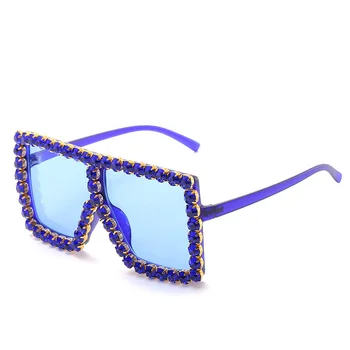 TEENYOUN 2021 Cristal de Diamant de Lux ochelari de Soare pentru Femei Brand Supradimensionate Pătrat Ochelari de Soare Pentru Femei Mare Rama de Ochelari UV400