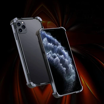 Telefon rezistent la socuri Caz pentru iPhone 12 mini 11 pro x xs max xr 7 8 plus SE 2020 Aluminiu metal bara Complet Capacul de protecție coque