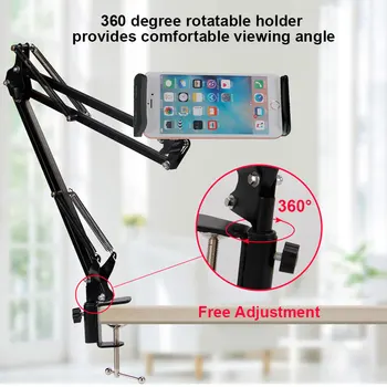 Telefonul mobil, Tableta, Suportul de 360 de Grade Flexibil Brațul Lung leneș Birou/Pat Suport de Montare Pentru iPhone iPad Air 6 -11inch masa