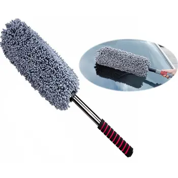 Telescopic Retractabil Microfibra Ceara Auto Perie Multifuncțională Masina Duster Nu Lasa Scame Polen Eliminarea Car Cleaning Brush Tool (Gri)
