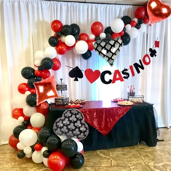 Tema Casino Balon arc Casino Decor Party Poker Las Vegas Decor Anniversare Adulte Petrecere Decoratiuni pentru Adulți