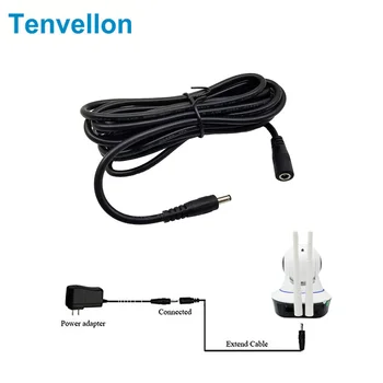 Tenvellon Camera IP WiFi 3 Metri extinde Cablu de Alimentare Cablu de extensie de 3,5 MM Adaptor de Alimentare extinde cablu Pentru Acasă Wifi Camere CCTV