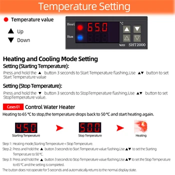 Termostat Digital Controler de Temperatura SHT2000 de Umiditate Termostat Higrometru AC 110V 220V DC 12V 24V 30% off