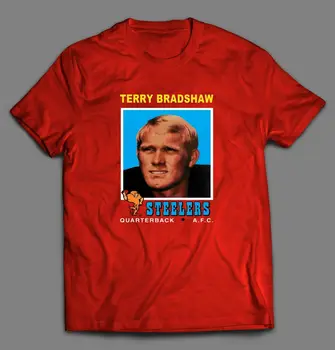 Terry Bradshaw Pittsburgh 1971 Topps Începător Card De Fotbal T-Shirt