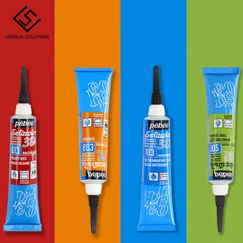 Tesatura 3D Vopsea DIY Fine Liner Pen 20ml Pebeo Sclipici Serie Permanente Colorate, Marker Fosforescent Pictura in Ulei Pigment de Artă