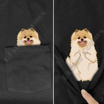 Tessffel NewFashion Film Animal Pisică Câine de Buzunar tricou Amuzant Harajuku Bărbați/Femei Casual de Vara de Bumbac Tee Short sleeve Shirt D3