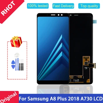 Testat original AMOLED A8 Plus 2018 display LCD pentru Samsung Galaxy A730 A730F A730F / DS A8 Plus 2018 ecran tactil de asamblare