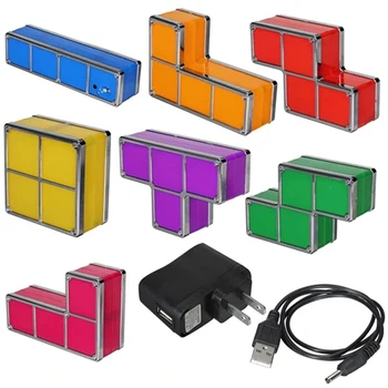 Tetris Lampă care pot fi Stivuite DIY Led Lumina de Noapte plina de culoare Bloc de Masă Lămpi cu Inducție Centralizare Ligths Cadouri pentru Copii