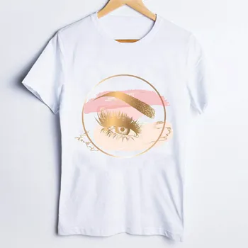 Teuri pentru Femei de Imprimare Coroana Ochi Fata Acuarelă 90 de Moda Doamnelor Tricou Haine Doamna Topuri Haine Femei T-Shirt
