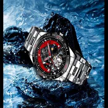 TEVISE855B metalice tubulare mecanice bărbați ceas 2020 nou de agrement bărbați impermeabil ceas bandă de oțel activitatea de personalitate de moda