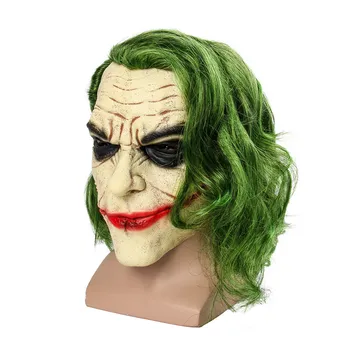 The Dark Knight Cosplay Groază de Clovn Infricosator Masca Masca de Joker cu Părul Verde Peruca Halloween Mască de Latex Petrecere Costum