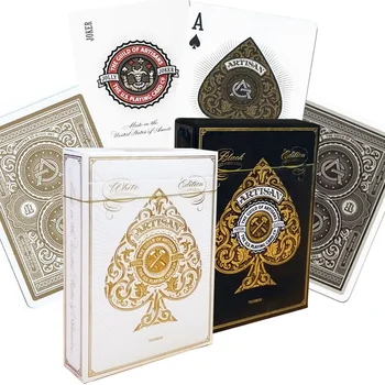 Theory11 Artizan Carti de Joc T11 Alb/Negru Punte Poker Dimensiune USPCC Ediție Limitată Carte de Magie Jocuri Trucuri Magice elemente de Recuzită