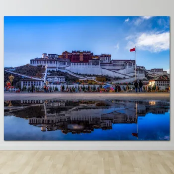 Tibet Palatul Potala Fundal Pânză Tibetan Peisaj Perete Stofa Tapiseria De Decorare Camera De Zi Dormitor Perete Pânză