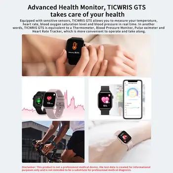 TICWRIS GTS Ceas Inteligent IP68 Impermeabil Sport Brățară Inteligent Temperatura în timp Real de Monitorizare a Sănătății Fitness Tracker Bratara