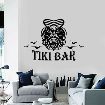 Tiki Bar Decor Perete Autocolante Adesivo de Parede Restaurant Decorat Decalcomanii de Vinil Tiki Sculpturi Postere A479