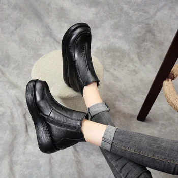 TIMETANG 2020 Nou din Piele Cizme de Iarna Pentru Femei Pantofi Plat Doamnelor Cizme de Zapada pentru Femei Plat Ține de Cald Platforma Pantofi de Lucru