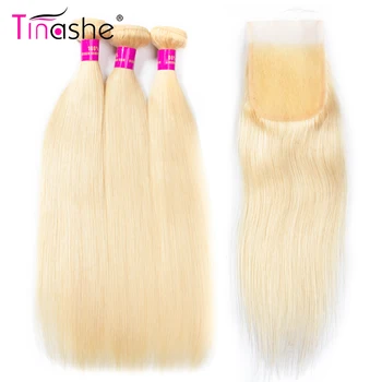 Tinashe Păr 613 Pachete Cu Închidere Brazilian Păr Țese 3 Pachete Cu Închidere Remy De Păr Uman Blonda Pachete Cu Închidere
