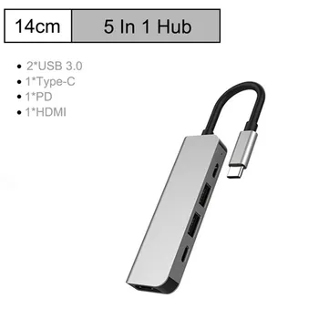 Tip C HUB USB HUB cu Multi USB 3.0 Adaptor HDMI Ethernet Rj45 Lan Adaptor pentru MacBook Pro de Tip C 3.0 Splitter 7 Port USB C HUB