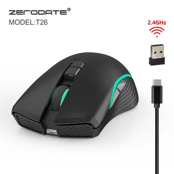 TIP C Reîncărcabilă LED Wireless Optic Ergonomic 2.4 G USB Mouse de Gaming Mice Portabil Ergonomic Calculator Silent PC Laptop