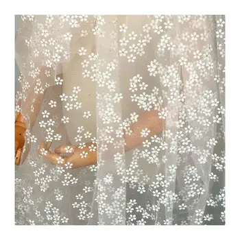 Tipărite de prune florale dantela tesatura ochiurilor de plasă punct Colorat offset tifon Tipărite net roșu tesatura rochie de Nunta rochie de decor tesatura