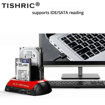 TISHRIC Toate într-Un singur Extern SATA IDE Dual HD/HDD Stație de Andocare USB 2.0 eSATA 2.5/3.5 Hard Disk/Disc Reader/Carcasa/Cutie pentru HP