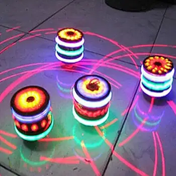 Titirez Colorat LED Flash de Lumină Laser Muzica Giroscop pentru Copii din Lemn Luminos Muzica Gyro Clasic Jucarii Copii Cadou de Crăciun