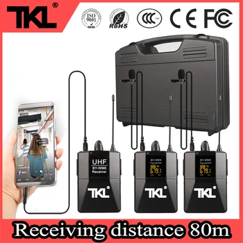 TKL WM-8 UHF Wireless Lavaliera Microfon 16 Canale Rever Microfon Pentru Telefon Mobil Camera de Înregistrare Video Interviu Live