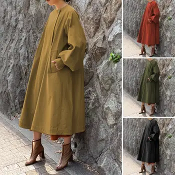 Toamna femei Haine 2020 VONDA Casual Elegant Solid Sacouri cu Maneci Lungi Outwears Femei Jachete de Moda de Epocă Butoane Straturi