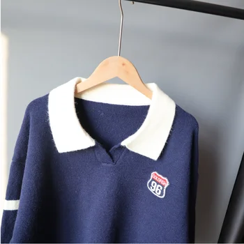 Toamna/iarna nou stil de colegiu eticheta pulover pulovere versiunea coreeană a pierde versatil tricota de sus