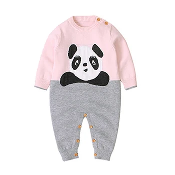 Toamna Iarna Pentru Copii Băieți Fete De Desene Animate Drăguț Panda Salopetă Bebe Boy Fata De Copii De Tricotat Cu Maneca Lunga Salopetă Haine