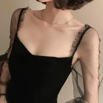 Toamna Iarna Vintage Hepburn Rochie De Catifea Neagra Cu Maneci Lungi Sexy Ochiurilor Rochie Midi Petrecere Halat Femme Vestidos
