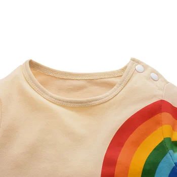 Toamna Salopetă pentru Copii Băiat Fată Maneca Lunga Rainbow Stripe Print Design Mozaic Copii Salopeta Casual 0-18M