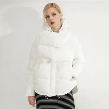 Toamna si iarna femei cu maneci lungi cald Pufos rață în jos jachete paltoane windpropf casual mai gros jos haina cu eșarfă wq411 dropship