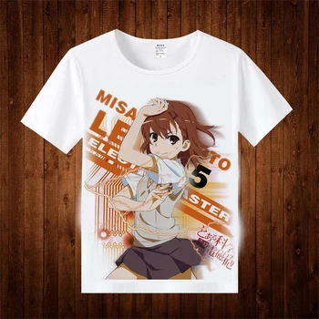 Toaru Kagaku nu Railgun T-shirt Anime Misaka Mikoto Cosplay Tricou Bumbac Tees