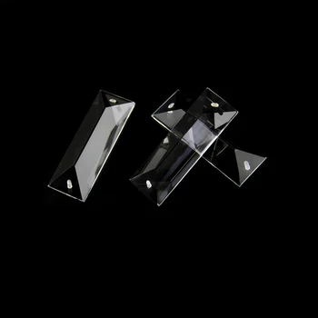 Toate Dimensiunile Tunderea Triunghi Clar Prism În 2 Găuri De Cristal, Candelabre Din Sticlă Pandantive Piese De Sticlă De Lampă Picătură Pandantive