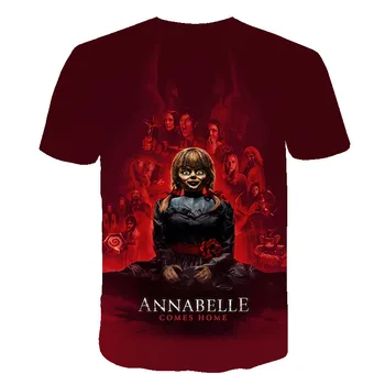 Toate Peste Imprimare 3D Bărbați Femei tricouri Haioase tricou Annabelle Papusa Grafic T-Shirt cu Maneci Scurte O-Gât Grafic Topuri Tee pentru Femei