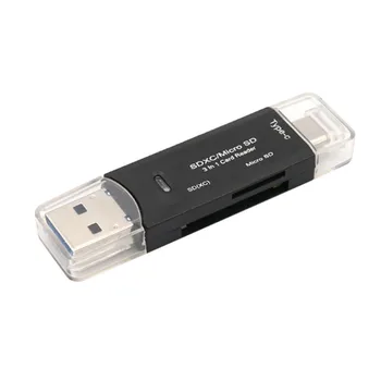 Toate Într-Un singur Tip C USB 3.0 Micro USB Adaptor SD/ Micro SD/ TF Card Reader OTG Andriod PC-ul Extern Multi Cititor de Card de Memorie