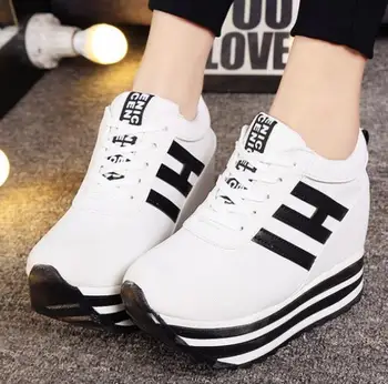 Toc femei Adidasi Casual Platforma Respirabil Creșterea Înălțime de Pantofi Brioșă pene cu tălpi groase pantofi AA-338