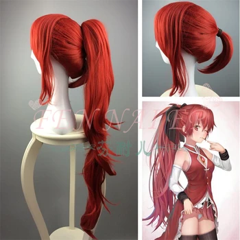 Tokyo Magica Cvartet Sakura Kyoko peruca cosplay Puella Magi Madoka Magica Sakura Kyouko roșu părul lung păr peruca de costume