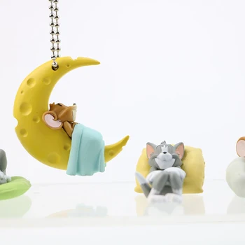 Tom Cat Jucarie Jerry Mouse-Ul Dormit Breloc 5 Piese Set Handmade Tort De Decorare Copil Jucărie Cadou De Ziua De Nastere