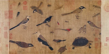 Top 100 pictura tradițională Chineză panza printuri decor Păsări și flori pictura Grup de păsări de Huang Quan