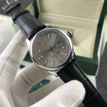 Top brand de Lux clasic bărbați ceas stil simplu seria curea din piele ceasuri de mana Automatic ceas cu cuarț de afaceri reloj rlx12