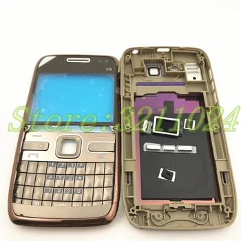 Top Calitate Full Complet Telefon Mobil Capac Carcasa + Tastatura Engleză Pentru Nokia E72, Carcasa Cu Logo-Ul