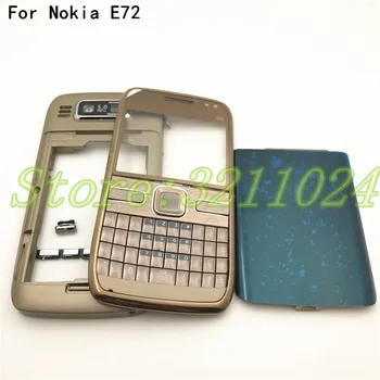 Top Calitate Full Complet Telefon Mobil Capac Carcasa + Tastatura Engleză Pentru Nokia E72, Carcasa Cu Logo-Ul