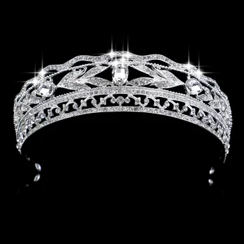 Top Cristal Whit K Placate Cu Bijuterii De Mireasa Tiara Coroana Bal Mirese Banda De Susținere Accesorii De Par De Nunta Pentru Par Mireasa Bijuterii