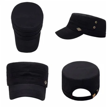 Top Plat Capac De Moda Trendy Reglabil Portabil Umbrelă De Soare, Pălărie, Pălării Capace Militare Pentru Barbati Femei