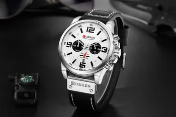 Top Sport Brand Militar Clasic Ceas Cronograf Ceasuri Barbati Argint Casual Cuarț Ceas de mână de sex Masculin Ceas Reloj Hombre