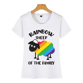 Topuri Tricou Femei curcubeu de oi a familiei lgbt pride Amuzant Harajuku Personalizate Femei Tricou
